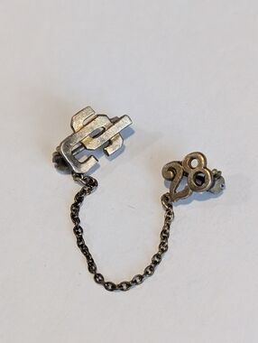 Antique Birks 1920's Monogram/School Lapel Pin - JC 28 - Gold Tone